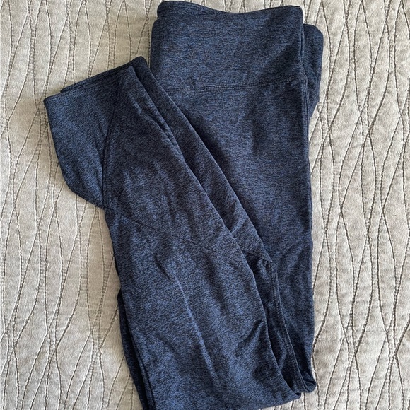 Free People Movement Blue Black Speckled Cut Out Ankle Leggings Size L - Picture 2 of 6